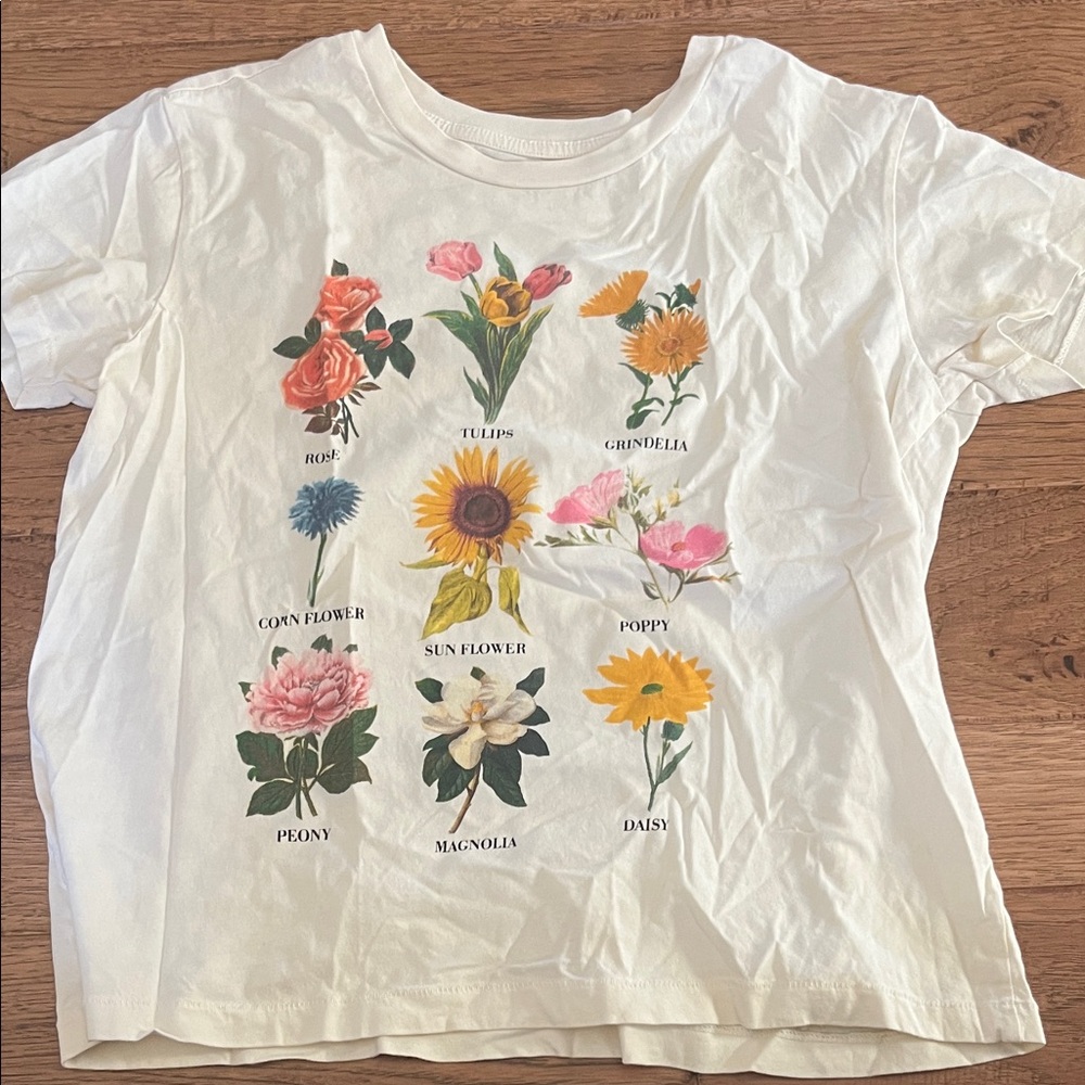 Floral Print Kids T-Shirt - White